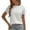 White, variant on Jalioing Short Sleeve Womens Tops Dressy Casual Eyelet Crew Neck Fashion Summer Shirts Trendy Loose Tunic Blouses
