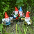 thumbnail image 7 of ICERUN Garden Gnomes,Resin Little Dwarf Serving Beer Garden Statues,Red Pointed Hat Gnome Garden Gnomes Outdoor,Style2, 7 of 7