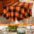 thumbnail image 6 of Checkered Round Halloween Tablecloth - Waterproof, Wrinkle Resistant and Washable Gingham Table Cloth Decorative Table Cover for Party, Orange/Black 60 x 60 Inch, 6 of 6