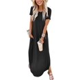 thumbnail image 1 of Vestido ANRABESS, casual, holgado, de verano, maxi beach, negro, 1 of 6