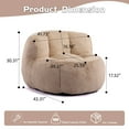 thumbnail image 2 of AENKYO Plush Faux Fur Bean Bag Chair - High Density Foam, Non-Slip, Portable Lounger for Living Room, Bedroom, Khaki, 2 of 10