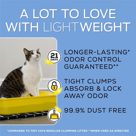 Purina Tidy Cats LightWeight Clumping Cat Litter, Glade Clear Springs Scent, 17 lb Pail