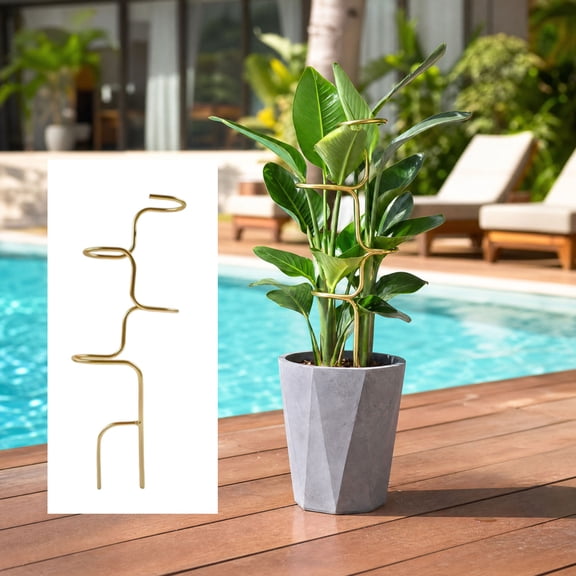 Hometravel Heavy Duty Metal Plant Support Stakes 12.6 Inch, Rustproof Gardening Cage for Potted Plants, Sturdy Holder for Flowers, Herbs, and Indoor Vegetable Containers