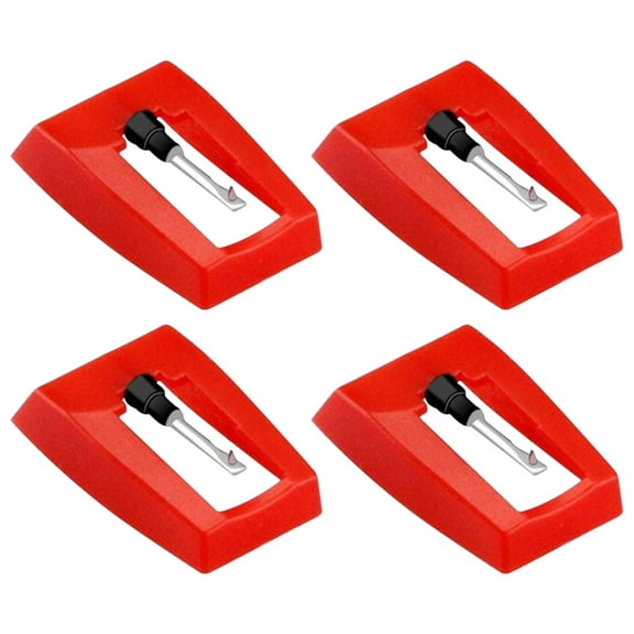 Ruby Record Player Needle, Turntable Stylus Replacement for Most of Popular Turntable Phonograph, Vinyl Player, 4 Pack, 0.75 Inches