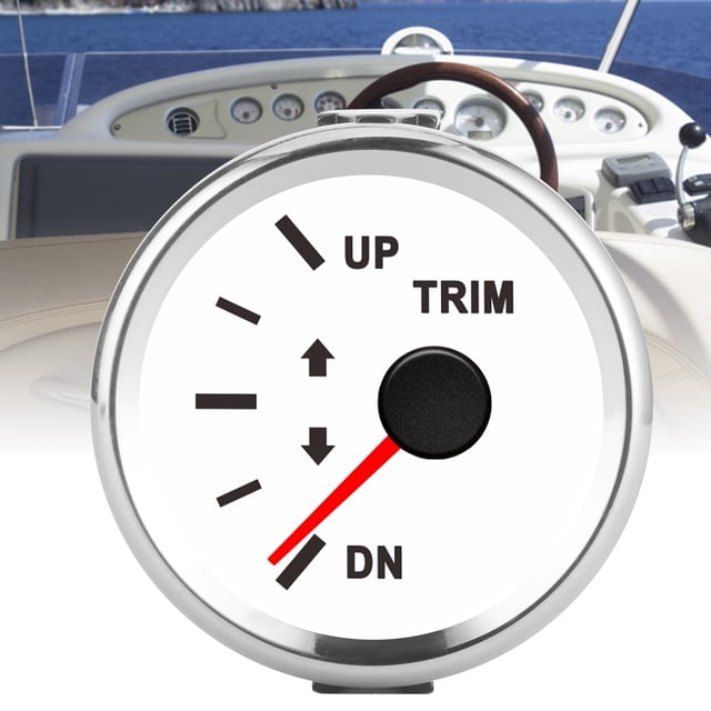 Boat Trim Gauge Balance Gauge Meter, IP67 Waterproof Yacht Balance Gauge Meter with Red Backlight, High Precise Marine Trim Gauge for Yacht Marine Vehicle Modification