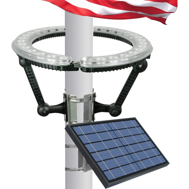 Lámpara solar con forma de bandera GULADUS, 4640 lúmenes, IP65, impermeable