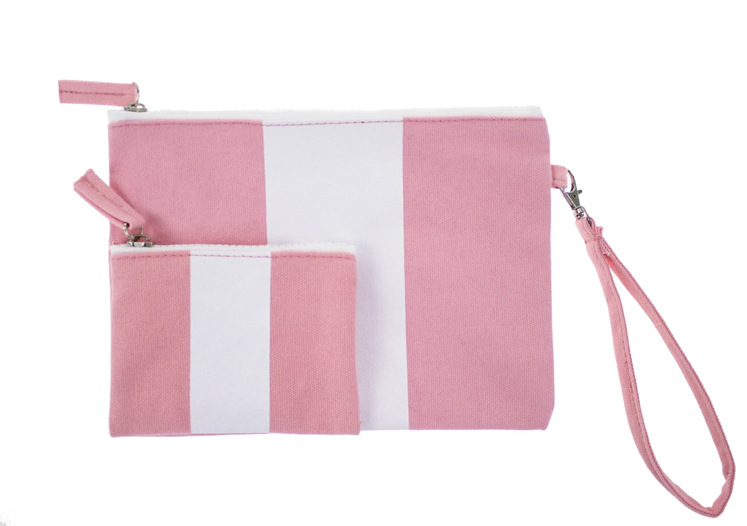 Download Women Color Block Canvas Cotton Makeup Bag Wristlet Clutch ...