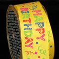 thumbnail image 2 of The Ribbon People Yellow "Happy Birthday" Wired Craft Ribbon 1.5" x 27 Yards, 2 of 2
