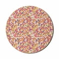 thumbnail image 1 of Abstract Mouse Pad for Computers, Geometric Squares with Inner Dots Circles Oval Rounds Mosaic Modern, Round Non-Slip Thick Rubber Modern Mousepad, 8" Round, Pink Blue Violet Apricot, by Ambesonne, 1 of 2