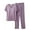 Purple, variant on Fashion Plus Size Two Piece Sets For Women Summer Blouse Plain Casual Round-Neck Regular Short Sleeve Sleepwear Sets