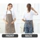 thumbnail image 3 of Delantal de cocina Lona Cubierta protectora impermeable Delantales de tareas domésticas simples Ropa de trabajo con bolsillo para restaurante Cafetería Caqui claro Inevent HA011665-03, 3 of 7