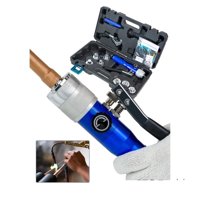 Hydraulic Swaging Tool Kit with Tube Cutter and Deburring Tool 7 Expander Heads Included HVAC/R Installation and Repair 3/8" to ,Wide Application