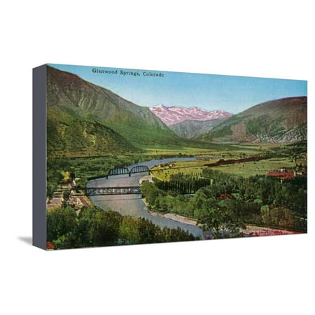 Glenwood Springs, Colorado, Panoramic View of the Town Stretched Canvas Print Wall Art By Lantern