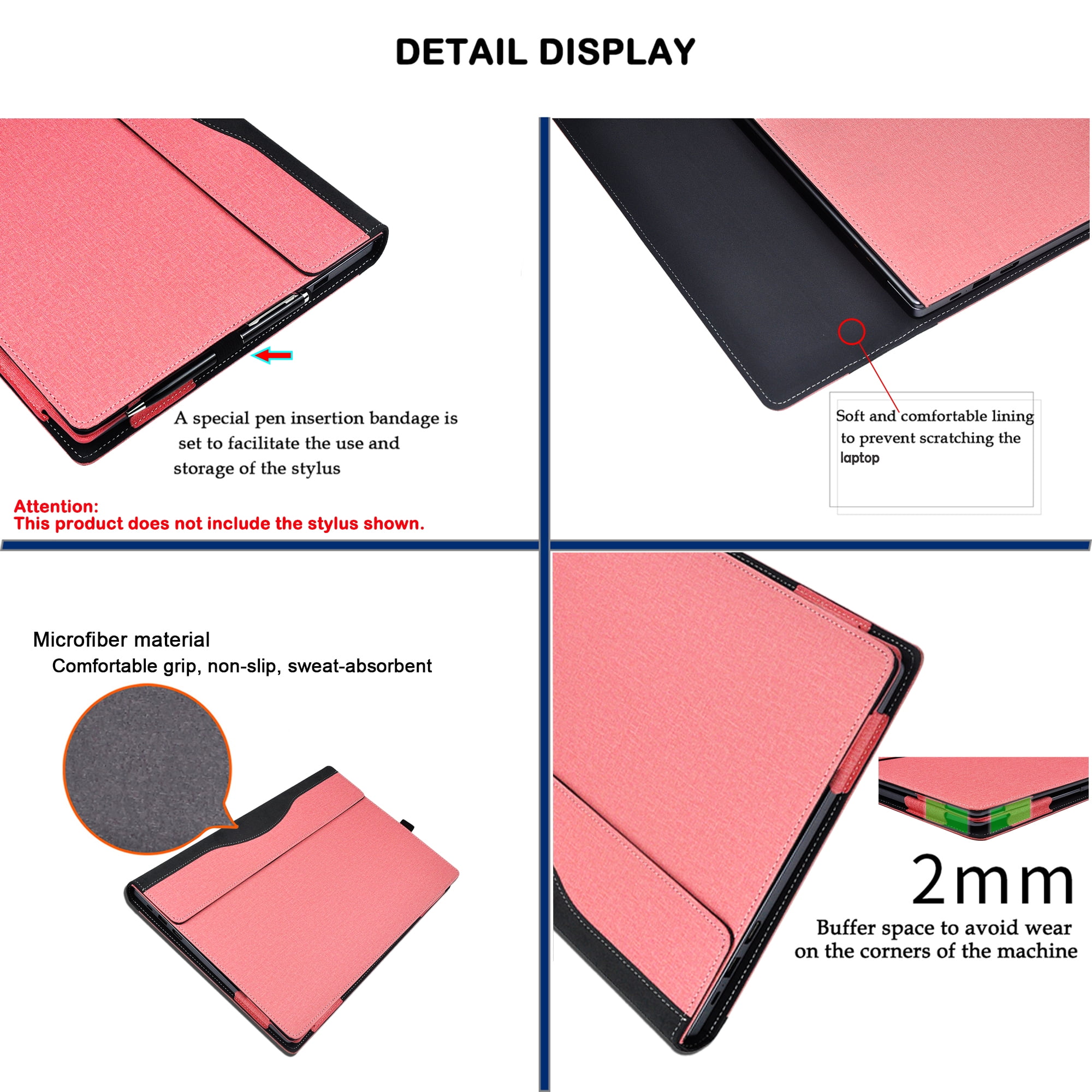 Laptop Case Cover for 16 inch Dell Inspiron 16 Plus 7640/7635/7630/7620 & for Dell Inspiron 16'' series & for Dell Vostro 5620 5630 7620 Sleeve,Detachable PU Leather Protective Bag