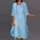 thumbnail image 2 of Vestido informal elegante de dos piezas con encaje y gasa para mujer - Poliéster, ligero, lavable a mano/a máquina en frío, varias tallas para primavera/otoño/invierno, 2 of 6