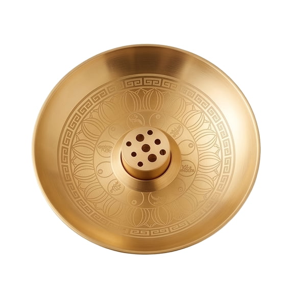 Brass Incense Holder, Multi Holes Stick Incense Burner Tray with Lotus Pattern for Meditation Home Decor