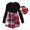 Red, variant on HCYSFG Girls Plaid Print Outfit Sets 3 Piece Ribbed Top Wrap Skirt And Beret Long Sleeve Crewneck Clothing Sets Asymmetrical Hem Button Detail Matching Sets
