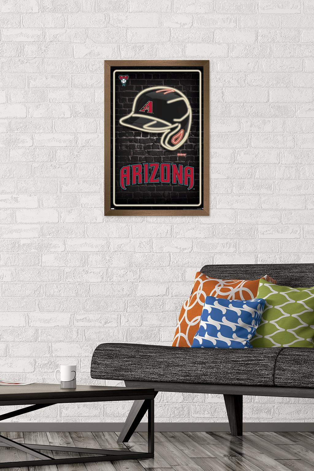 MLB Arizona Diamondbacks - Neon Helmet 23 Wall Poster, 14.725" x 22.375" Framed
