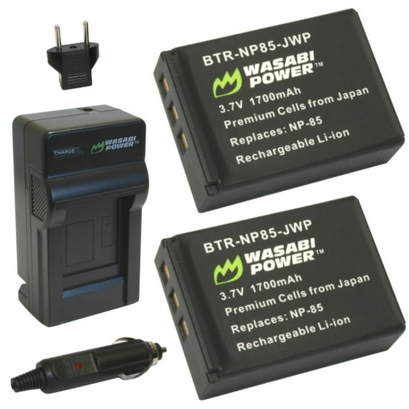 Wasabi Power Battery (2-Pack) and Charger for Toshiba PA3985 and Toshiba Camileo X200, X400, X416, Z100