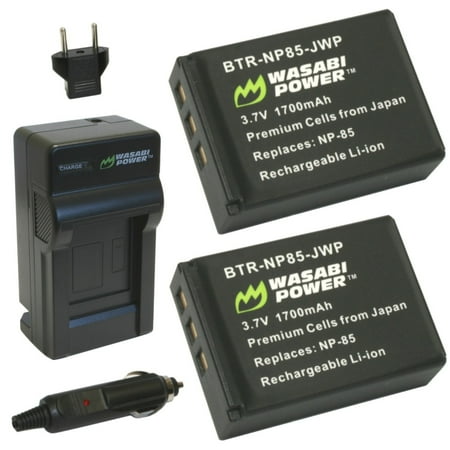 Wasabi Power Battery (2-Pack) and Charger for Toshiba PA3985 and Toshiba Camileo X200 X400 X416 Z100