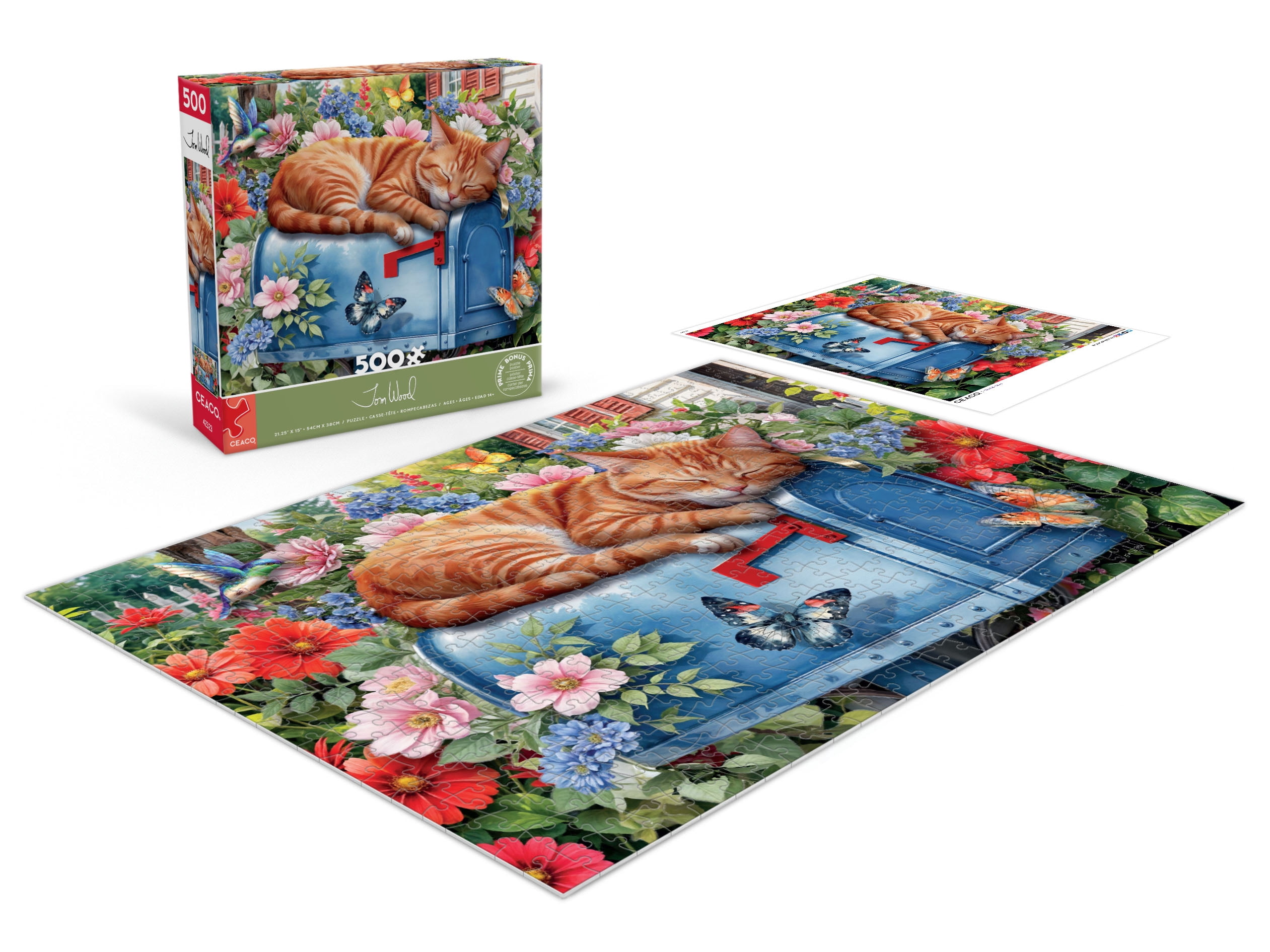 Ceaco Tom Wood Cat Nap 500-Piece Interlocking Jigsaw Puzzle for