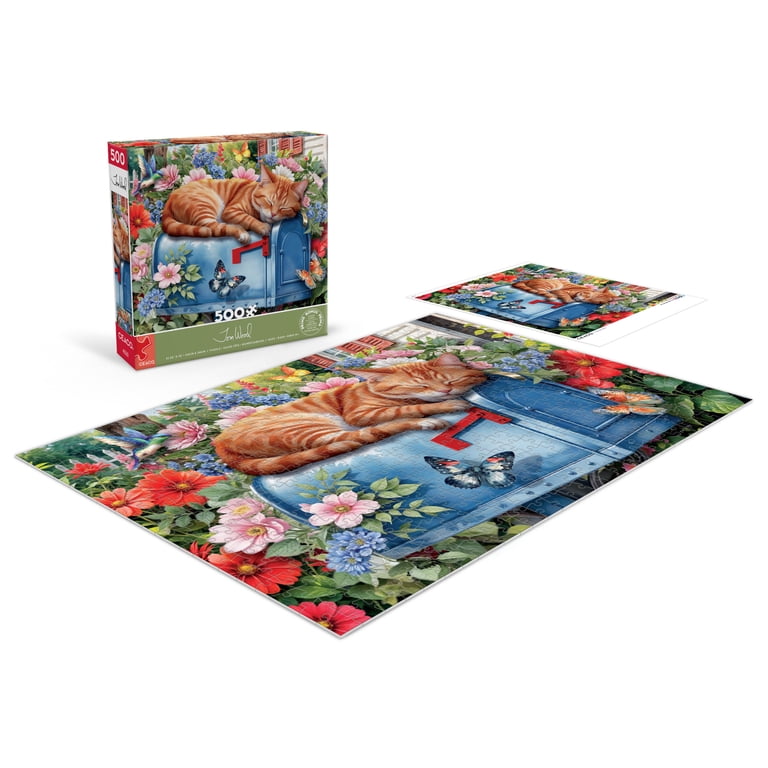 Ceaco Tom Wood Cat Nap 500-Piece Interlocking Jigsaw Puzzle for