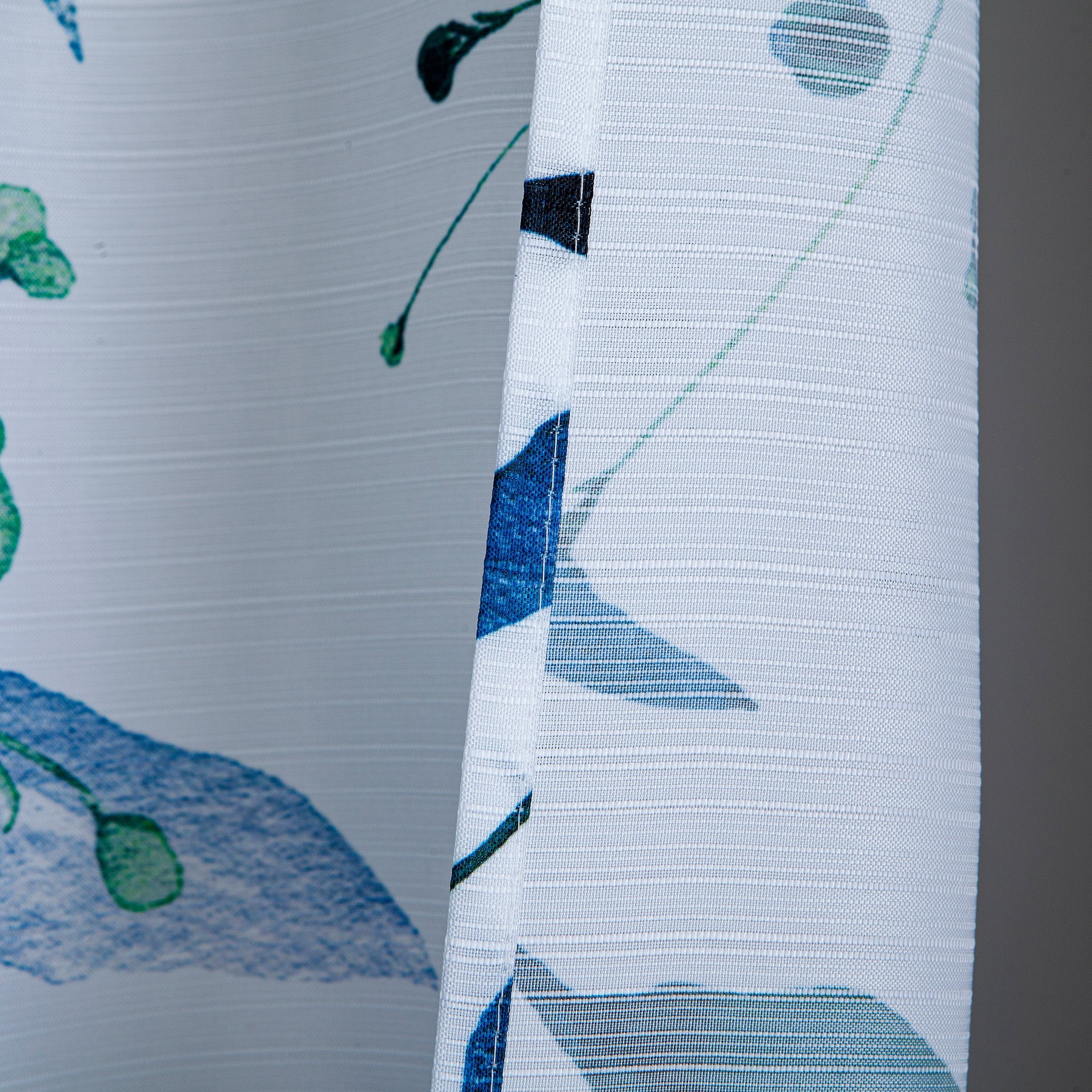 Dainty Home Blue Whisper Floral Fabric Shower Curtain – 3D Textured Design, Water-Repellent, Machine-Washable Bathroom Curtain, 70" x 72"