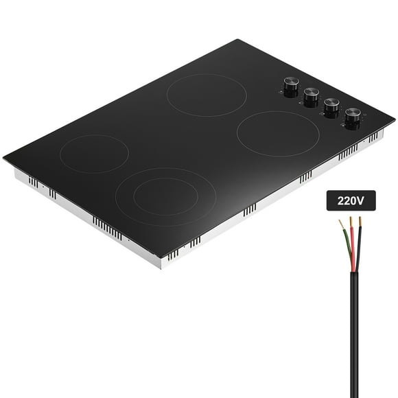 KFFKFF Built-in Electric Cooktop Radiant Ceramic Cooktop 4 Burners 30.3x20.5 inch