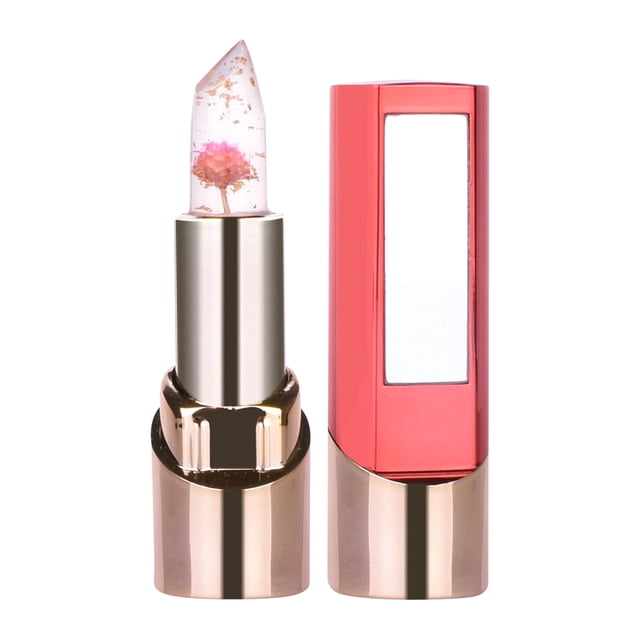 Lip balm tinted lip gloss 1 Pc Crystal Jelly Flower Lipstick, Nourishing Long Lasting Lipstick Temperature Color Change Lip Balm, Nutritious Jelly Clear Lip Balm(Buy 2 save 10%)
