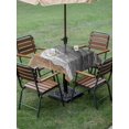 thumbnail image 2 of Square Outdoor Tablecloth With Umbrella Hole And Zipper– Beach Sea Wave Waterproof Patio Table Cover for Party, Picnic, Backyard, 54"x54" , Coastal Ocean Gray, 2 of 8