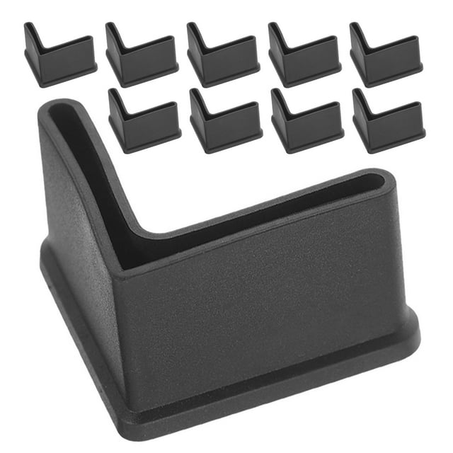 HOMEMAXS 10pcs Rubber Leg Caps for Bed Frame Feet Stool Leg Protective Foot Cover Bed Frame Wall Bumper Guards Black Iron End Cap