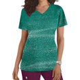thumbnail image 1 of Fiudx Liquidación de Ahorros de Verano Top de Trabajo Informal con Cuello En V y Manga Corta Estampado a La Moda para Mujer, 1 of 4