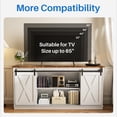 thumbnail image 6 of EDX TV Stand for 65" TV, Modern Entertainment Center for Living Room, TV Console Table with Storage Cabnets and Sliding Barn Doors, White, 6 of 8