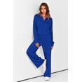 thumbnail image 2 of Conjunto Deportivo PRETTYGARDEN Azul Real Media Cremallera Pantalón Palazzo Ancho XL, 2 of 8