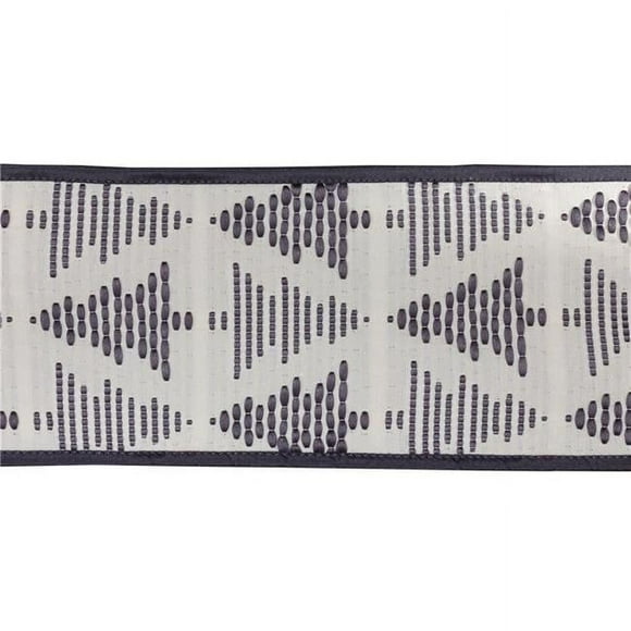 Melrose International 81011DS 4 in. x 5 yards Wired Polyester Ribbon, Gray - Set of 2