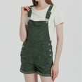 thumbnail image 6 of TRUBKH Corduroy Overalls for Women Overall Shorts for Women Bib Overalls Women Womens Jumpers and Rompers Overalls for Women Overalls for Women Loose Fit Short Overalls Women Green L, 6 of 9