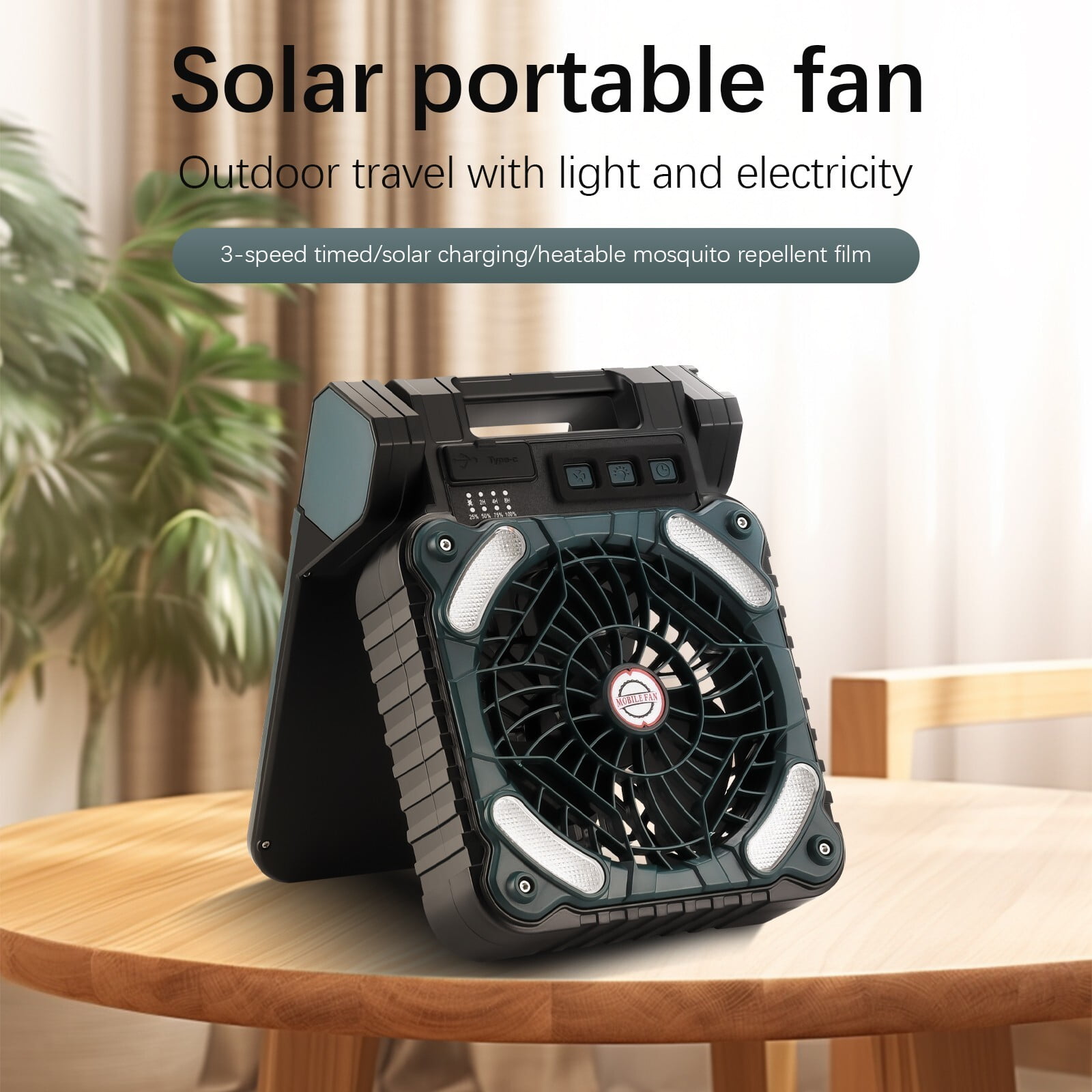 Camping fan solar powered hot sale
