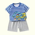 thumbnail image 4 of Elainilye Fashion Toddler Summer Outfits Boys Girls Cute Short Sleeve Print Casual Suit Baby Clothes Shorts Set, Sizes 3M-6T, 4 of 4