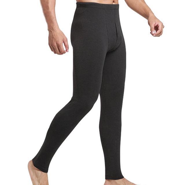 Mallas térmicas para hombre, Color sólido grueso, suave, cómodo, Otoño Invierno, hogar, oficina, ropa interior para dormir, pantalones para Prendas para la parte inferior del cuerpo negro gris Guardurnaity AP013673-02