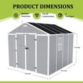 thumbnail image 4 of 8x8ft Resin Storage Shed – Durable PP Material, Waterproof, Rust & UV Resistant, Spacious Design with HD Window Lighting, 4 of 15