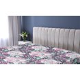 thumbnail image 5 of Ambesonne Abstract Floral Fitted Sheet, Art Fantasy Flowers, Full Size, Dark Fuchsia and Pale Pink, 5 of 5