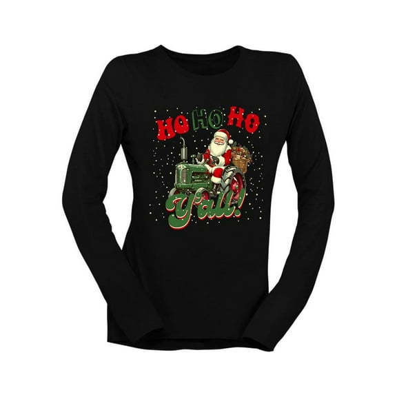 Ho Ho Ho Y'all - Santa Tractor Xmas Women's Long Sleeve