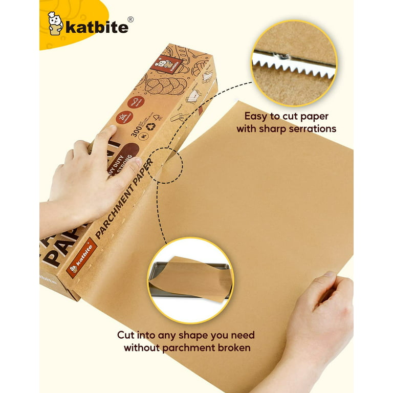 Katbite 10x15inch Unbleached Parchment Paper for Baking, Precut