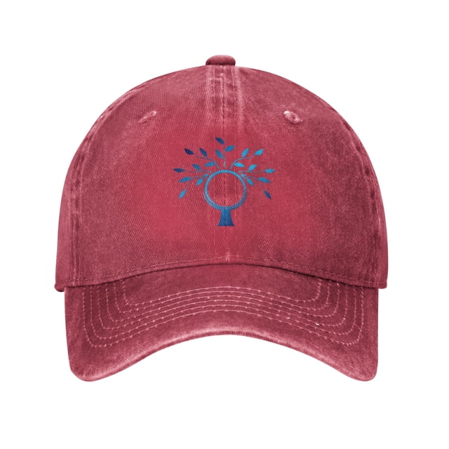 ZICANCN Casquette de Baseball Réglable Femmes, Chapeaux Tree Earth Environment pour Hommes Adulte Lavé Coton Denim Baseball Caps Mode, Rouge