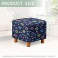 thumbnail image 3 of SCRAWLGOD Paws Bone Heart Print Navy Blue Stretch Ottoman Cover Square Ottoman Cover Slipcover Soft Footrest Stool Covers, Removable Anti-Slip Footstool Protector Covers for Living Room, 3 of 7