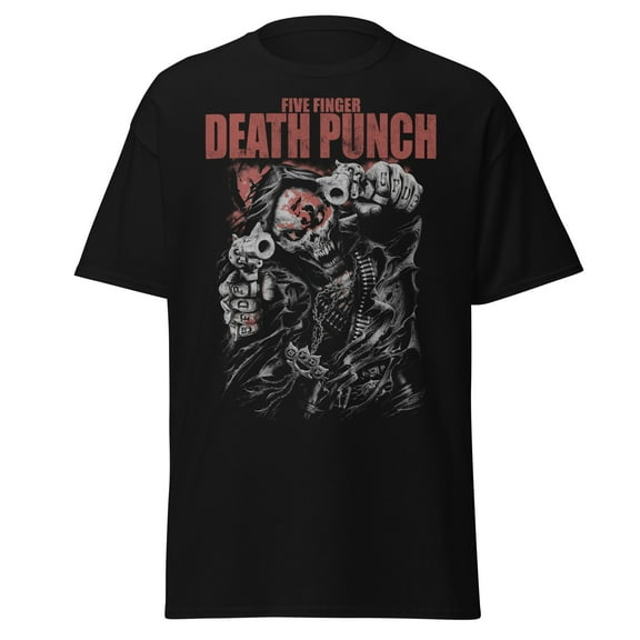 Five Finger Death Punch - Both Barrels Jumbo Print Unisex T-Shirt - Black - Small