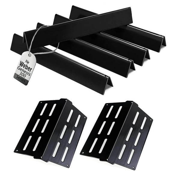 Grill Replacement Parts for Weber Genesis 300 Series Gas Grill, Porcelain Steel 17.5" Flavorizer Bars Heat Deflector for Weber E310 E320 E330 EP310 EP320 EP/CEP330 S310 S320 S330 Front Cont