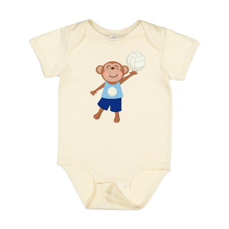 

Inktastic Volleyball Player Boys Cute Monkey Gift Baby Boy Bodysuit