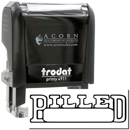 Self-Inking Billed with Date Box Stamp, Trodat Printy 4911, Press and Print Stamping, Impression Size 5/8" x 1-1/2", Up to 10,000 Impressions - Black Ink