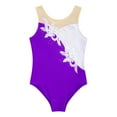 thumbnail image 3 of dPois Girls Gymnastics Leotards Rhinestone Ballet Dance Bodysuit Purple 8, 3 of 7